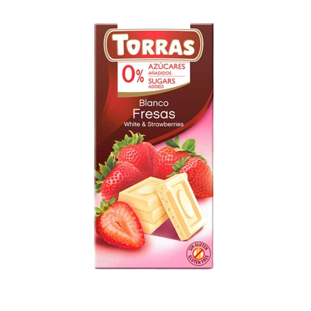 Torras Bílá čokoláda s jahodami 75g